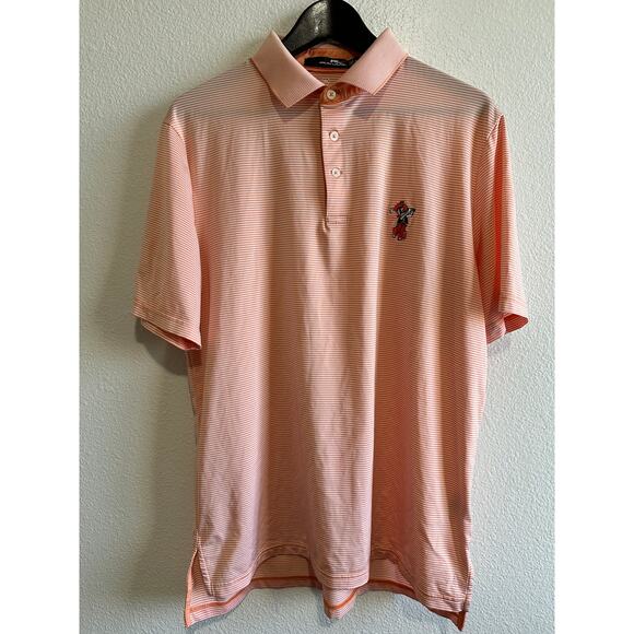 RLX Ralph Lauren Peach Colored Striped Casual Golf Polo Shirt Men’s M Light - Picture 1 of 8